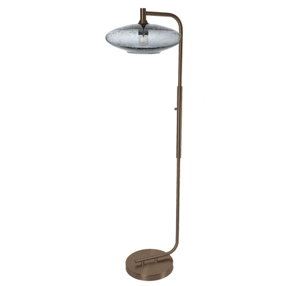 952 Floor Lamp-Glass-Bicycle Glass Co-Lunar-Steel Blue-Brushed Nickel-Bicycle Glass Co