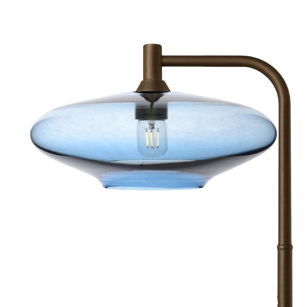 952 Lucent: Floor Lamp-Glass-Bicycle Glass Co - Hotshop-Steel Blue-Antique Bronze-Bicycle Glass Co