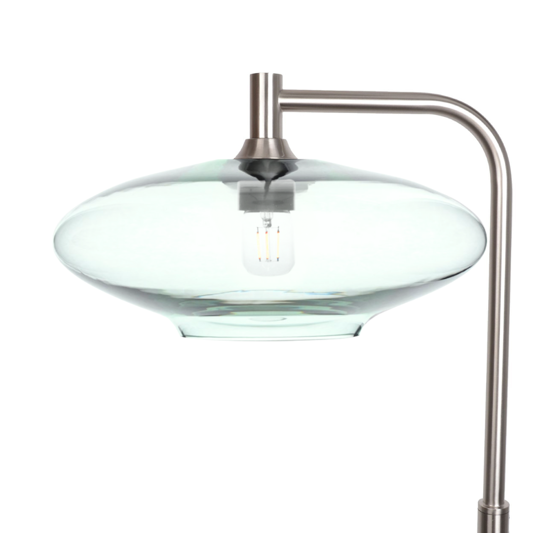 952 Lucent: Floor Lamp-Glass-Bicycle Glass Co - Hotshop-Eco Clear-Brushed Nickel-Bicycle Glass Co
