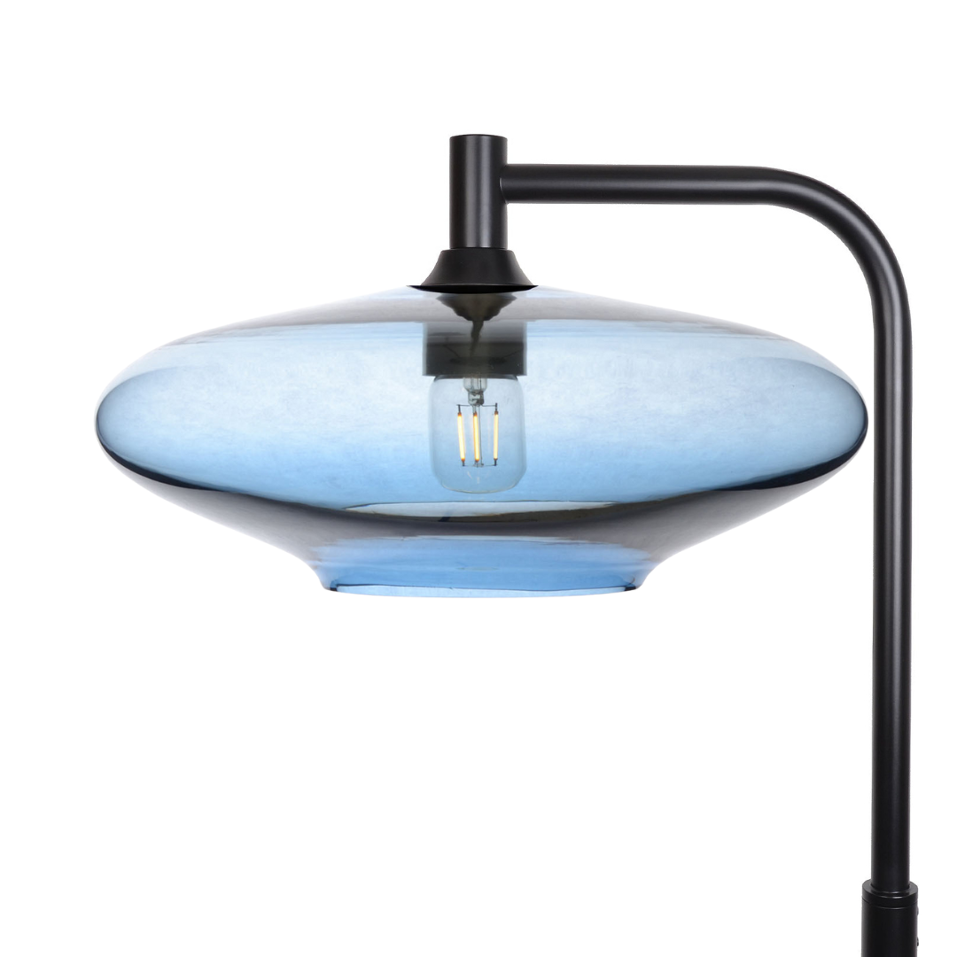 952 Lucent: Floor Lamp-Glass-Bicycle Glass Co - Hotshop-Steel Blue-Matte Black-Bicycle Glass Co