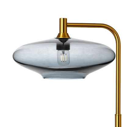 952 Lucent: Floor Lamp-Glass-Bicycle Glass Co - Hotshop-Slate Gray-Polished Brass-Bicycle Glass Co