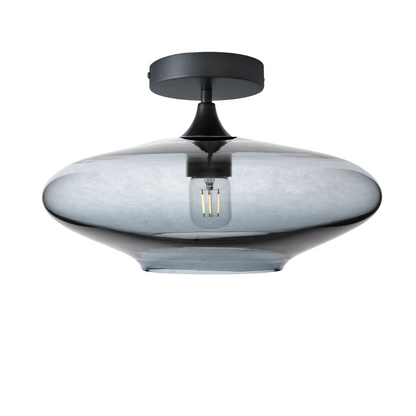 952 Lucent: Semi Flush Light-Glass-Bicycle Glass Co - Hotshop-Slate Gray-Matte Black-Bicycle Glass Co