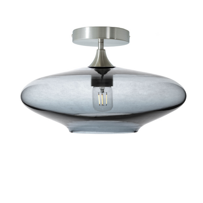 952 Lucent: Semi Flush Light-Glass-Bicycle Glass Co - Hotshop-Slate Gray-Brushed Nickel-Bicycle Glass Co