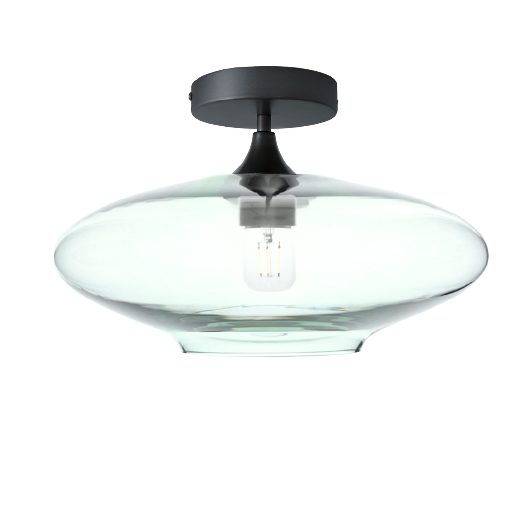952 Lucent: Semi Flush Light-Glass-Bicycle Glass Co - Hotshop-Eco Clear-Matte Black-Bicycle Glass Co