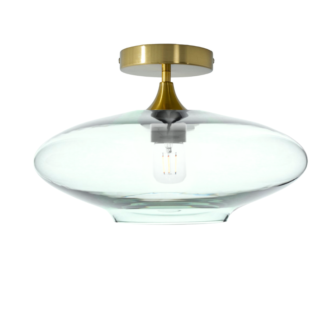 952 Lucent: Semi Flush Light-Glass-Bicycle Glass Co - Hotshop-Eco Clear-Polished Brass-Bicycle Glass Co