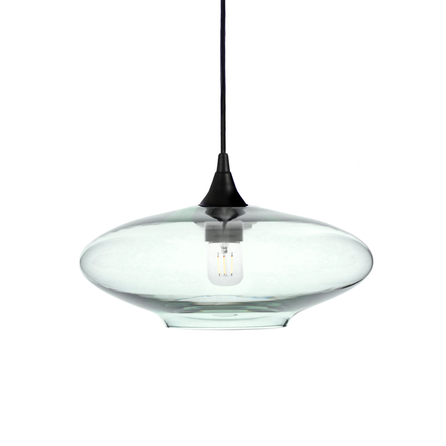 952 Lucent: Single Pendant Light-Glass-Bicycle Glass Co - Hotshop-Eco Clear-Matte Black-Bicycle Glass Co