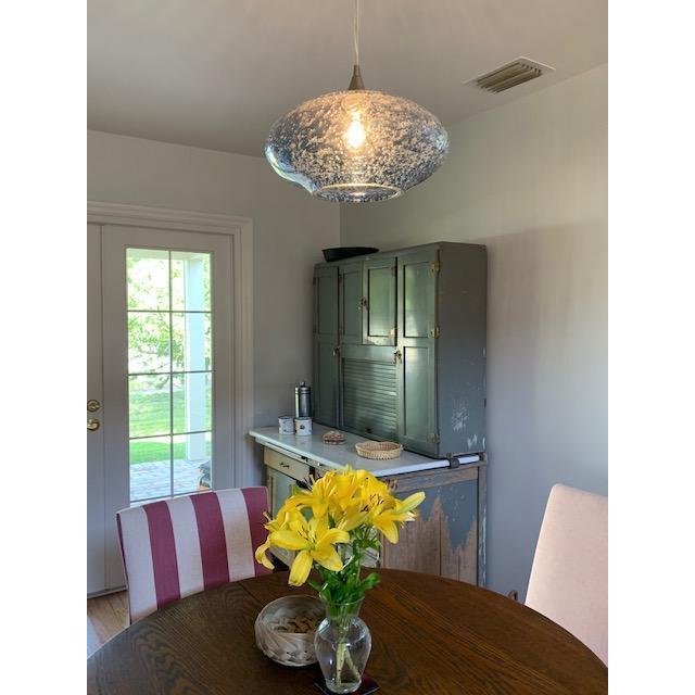 Lunar Single Pendant: Form No. 952-Pendant Lights-Bicycle Glass Co-Steel Blue-Bicycle Glass Co