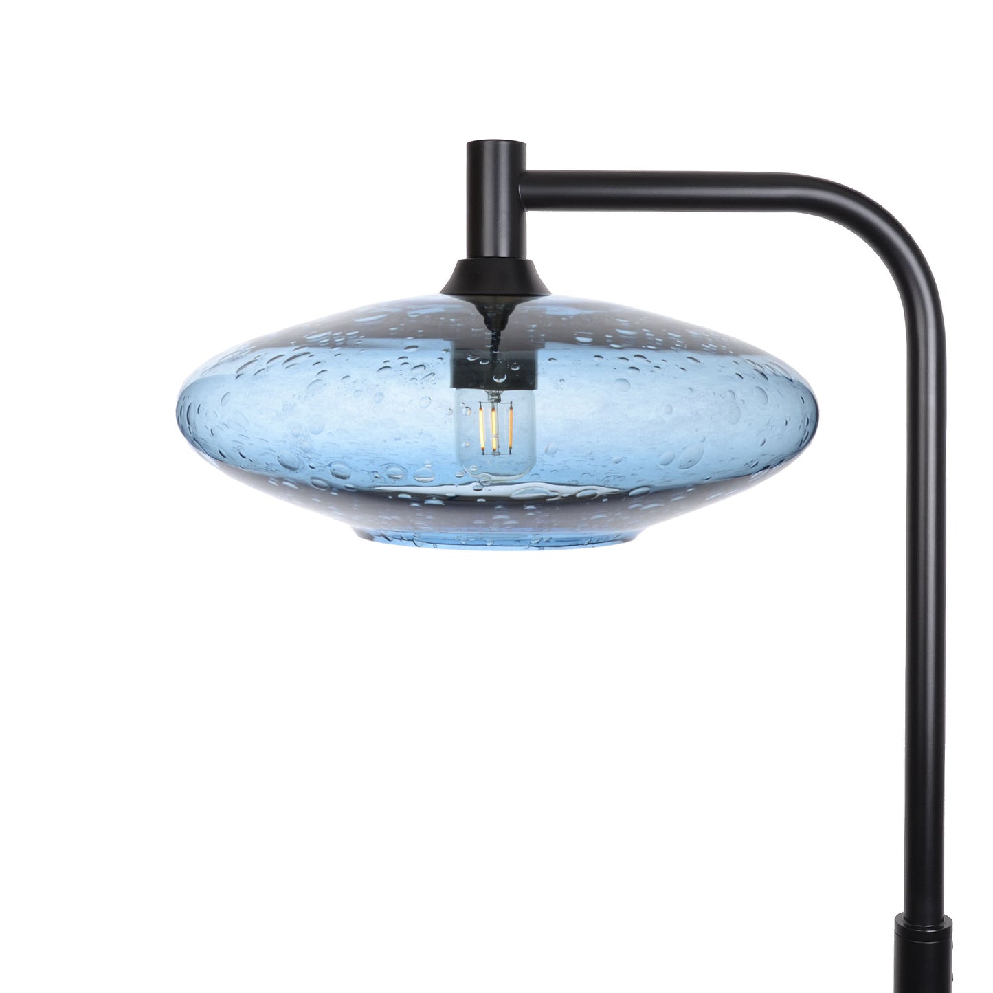 952 Lunar: Floor Lamp-Glass-Bicycle Glass Co - Hotshop-Steel Blue-Matte Black-Bicycle Glass Co