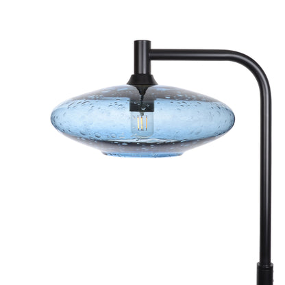 952 Lunar: Floor Lamp-Glass-Bicycle Glass Co - Hotshop-Steel Blue-Matte Black-Bicycle Glass Co