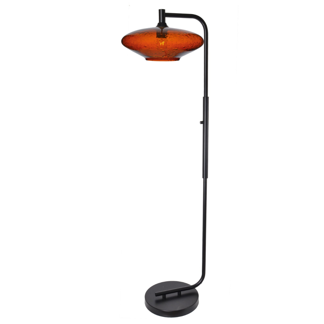 952 Lunar: Floor Lamp-Glass-Bicycle Glass Co - Hotshop-Slate Gray-Brushed Nickel-Bicycle Glass Co
