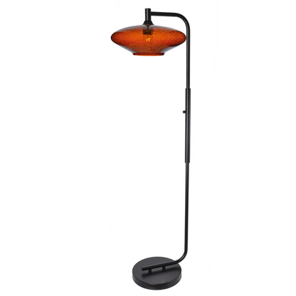 952 Lunar: Floor Lamp-Glass-Bicycle Glass Co - Hotshop-Slate Gray-Brushed Nickel-Bicycle Glass Co