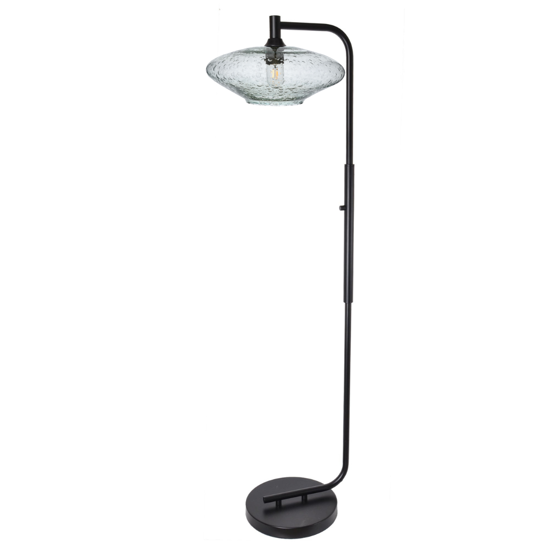 952 Lunar: Floor Lamp-Glass-Bicycle Glass Co - Hotshop-Slate Gray-Brushed Nickel-Bicycle Glass Co
