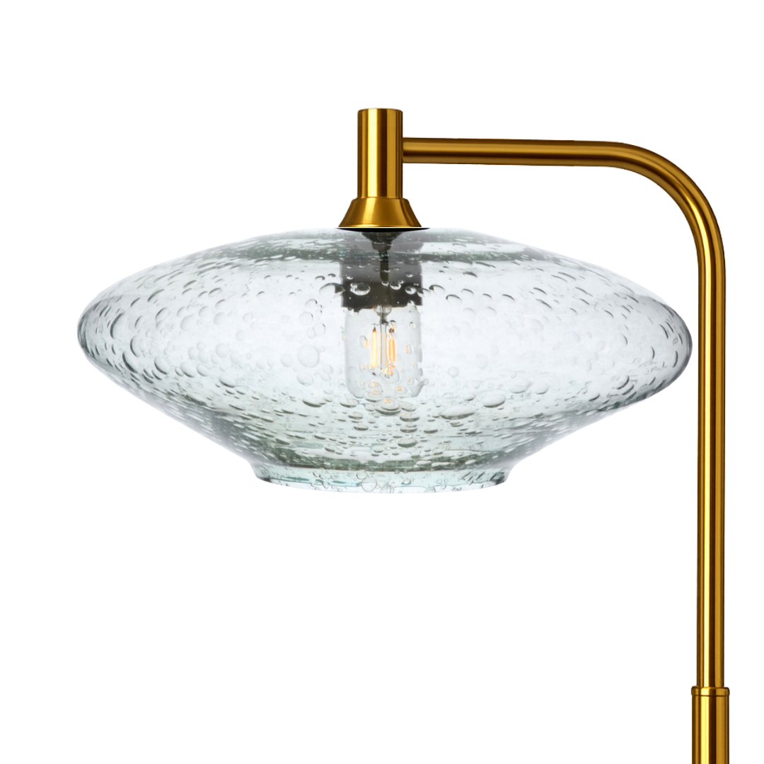 952 Lunar: Floor Lamp-Glass-Bicycle Glass Co - Hotshop-Eco Clear-Polished Brass-Bicycle Glass Co