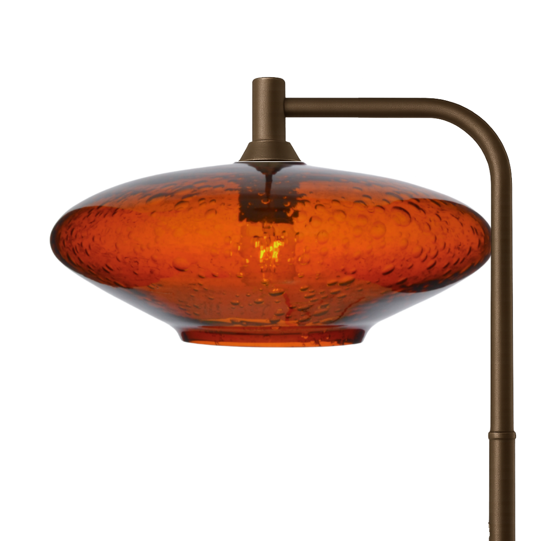 952 Lunar: Floor Lamp-Glass-Bicycle Glass Co - Hotshop-Golden Amber-Antique Bronze-Bicycle Glass Co