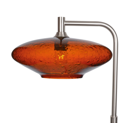 952 Lunar: Floor Lamp-Glass-Bicycle Glass Co - Hotshop-Golden Amber-Brushed Nickel-Bicycle Glass Co