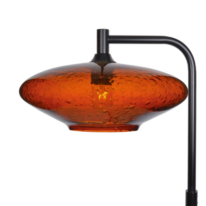 952 Lunar: Floor Lamp-Glass-Bicycle Glass Co - Hotshop-Golden Amber-Matte Black-Bicycle Glass Co