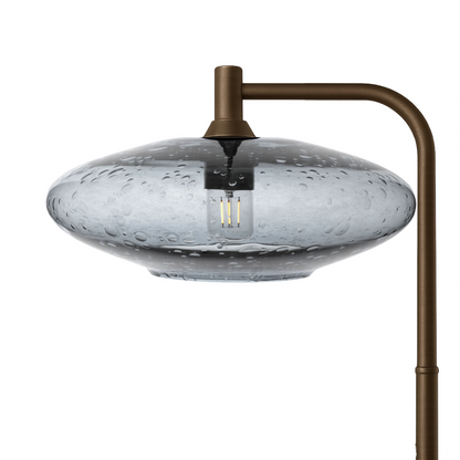 952 Lunar: Floor Lamp-Glass-Bicycle Glass Co - Hotshop-Slate Gray-Antique Bronze-Bicycle Glass Co