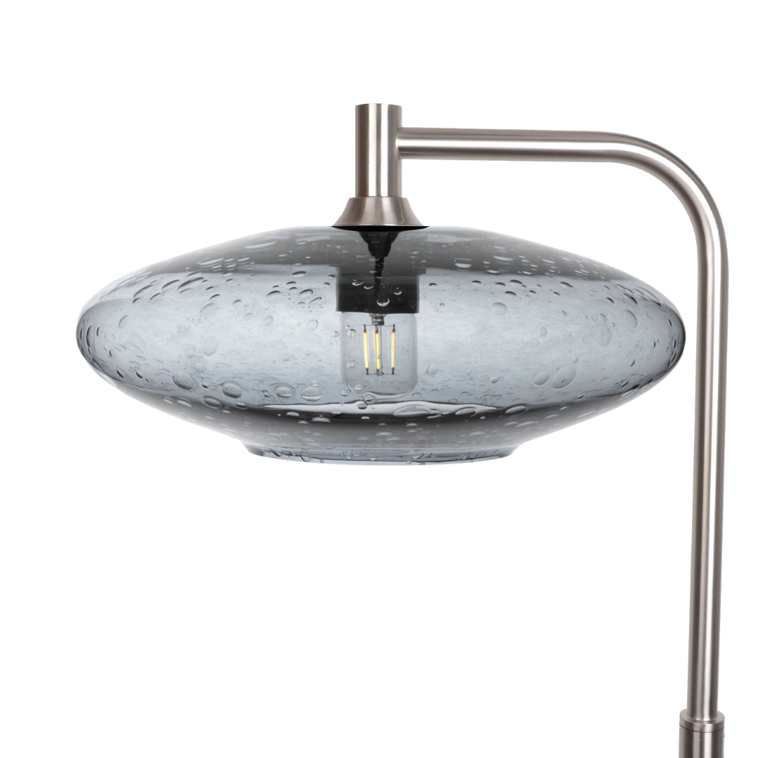 952 Lunar: Floor Lamp-Glass-Bicycle Glass Co - Hotshop-Slate Gray-Brushed Nickel-Bicycle Glass Co