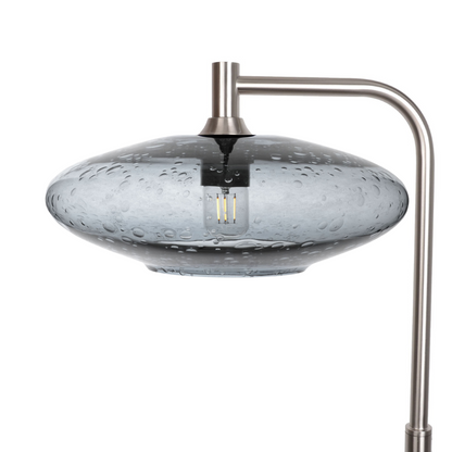 952 Lunar: Floor Lamp-Glass-Bicycle Glass Co - Hotshop-Slate Gray-Brushed Nickel-Bicycle Glass Co