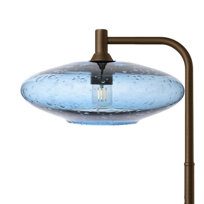 952 Lunar: Floor Lamp-Glass-Bicycle Glass Co - Hotshop-Steel Blue-Antique Bronze-Bicycle Glass Co