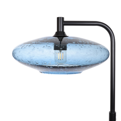 952 Lunar: Floor Lamp-Glass-Bicycle Glass Co - Hotshop-Steel Blue-Matte Black-Bicycle Glass Co