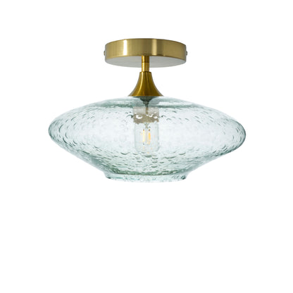 952 Lunar: Semi Flush Light-Glass-Bicycle Glass Co - Hotshop-Eco Clear-Polished Brass-Bicycle Glass Co