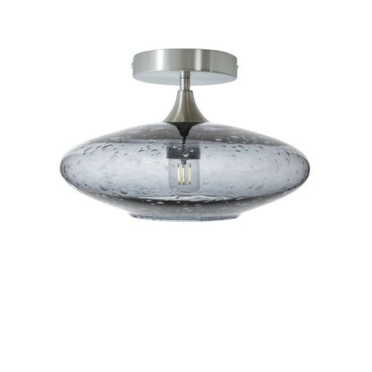 952 Lunar: Semi Flush Light-Glass-Bicycle Glass Co - Hotshop-Slate Gray-Brushed Nickel-Bicycle Glass Co