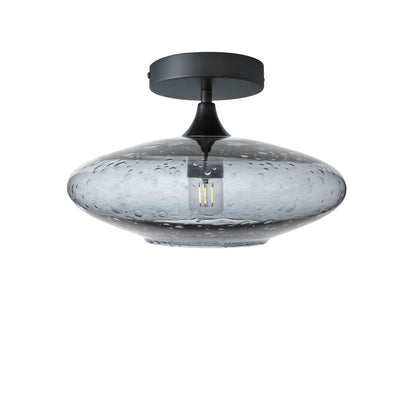 952 Lunar: Semi Flush Light-Glass-Bicycle Glass Co - Hotshop-Slate Gray-Antique Bronze-Bicycle Glass Co