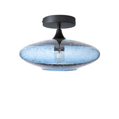 952 Lunar: Semi Flush Light-Glass-Bicycle Glass Co - Hotshop-Steel Blue-Antique Bronze-Bicycle Glass Co