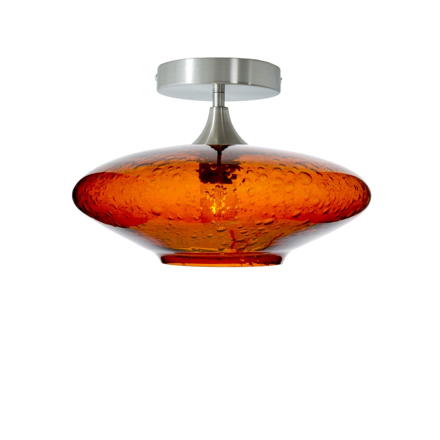 952 Lunar: Semi Flush Light-Glass-Bicycle Glass Co - Hotshop-Golden Amber-Brushed Nickel-Bicycle Glass Co