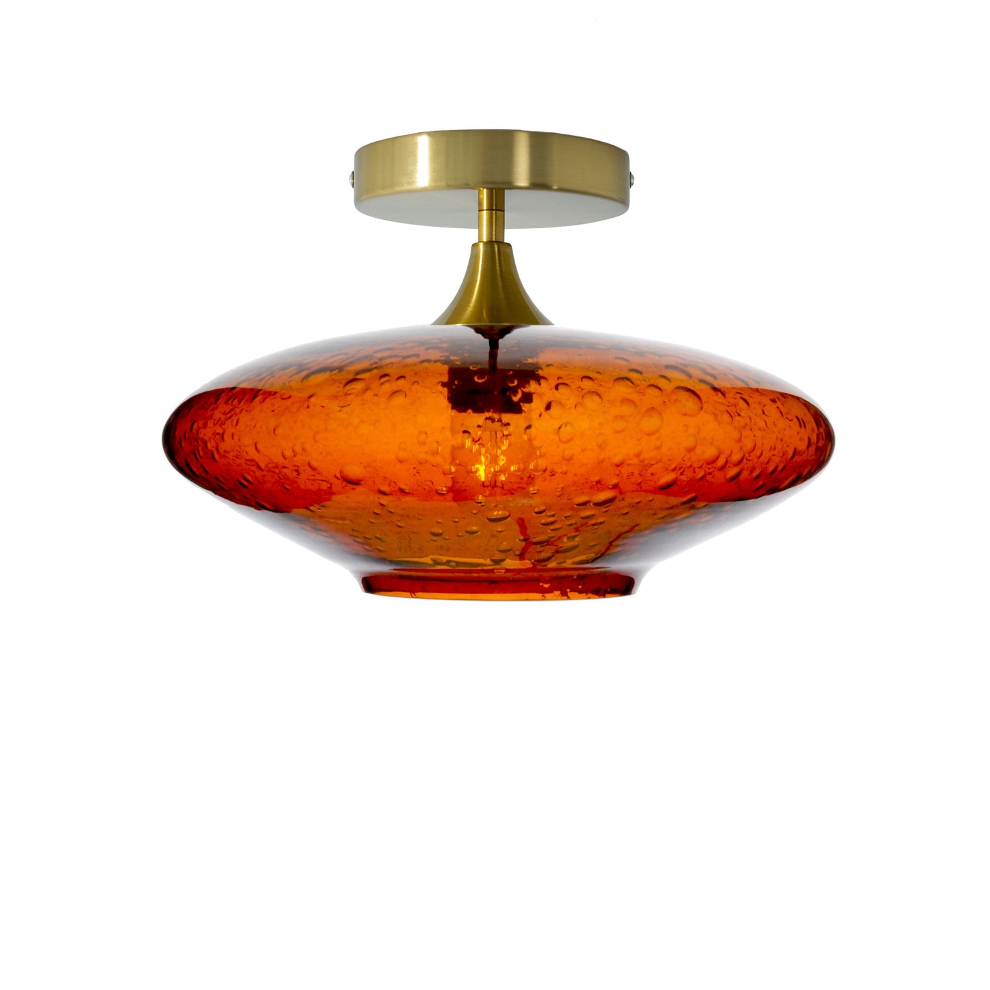 952 Lunar: Semi Flush Light-Glass-Bicycle Glass Co - Hotshop-Golden Amber-Polished Brass-Bicycle Glass Co