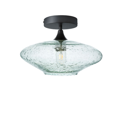 952 Lunar: Semi Flush Light-Glass-Bicycle Glass Co - Hotshop-Eco Clear-Antique Bronze-Bicycle Glass Co