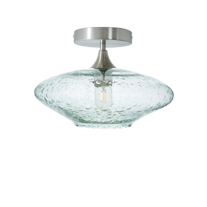 952 Lunar: Semi Flush Light-Glass-Bicycle Glass Co - Hotshop-Eco Clear-Brushed Nickel-Bicycle Glass Co