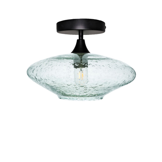 952 Lunar: Semi Flush Light-Glass-Bicycle Glass Co - Hotshop-Eco Clear-Matte Black-Bicycle Glass Co