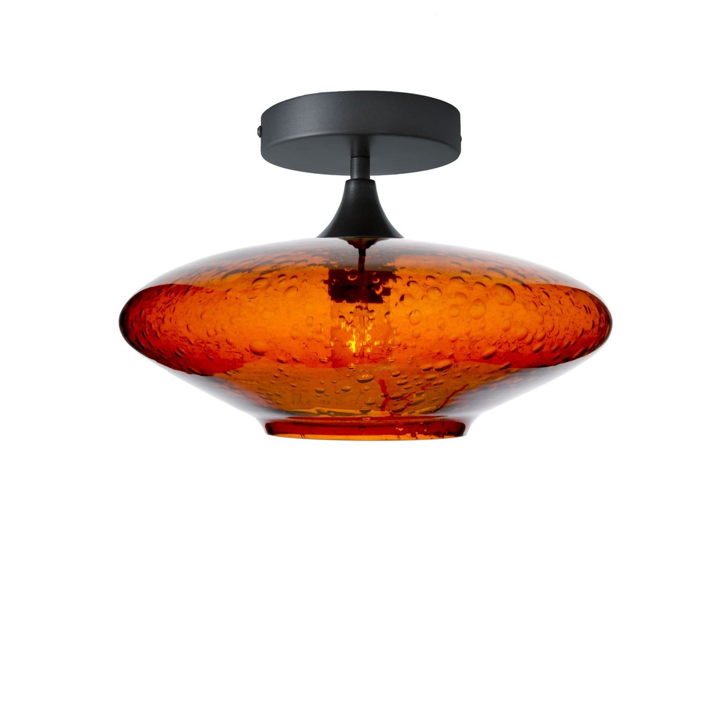 952 Lunar: Semi Flush Light-Glass-Bicycle Glass Co - Hotshop-Golden Amber-Antique Bronze-Bicycle Glass Co