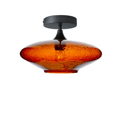 952 Lunar: Semi Flush Light-Glass-Bicycle Glass Co - Hotshop-Golden Amber-Antique Bronze-Bicycle Glass Co