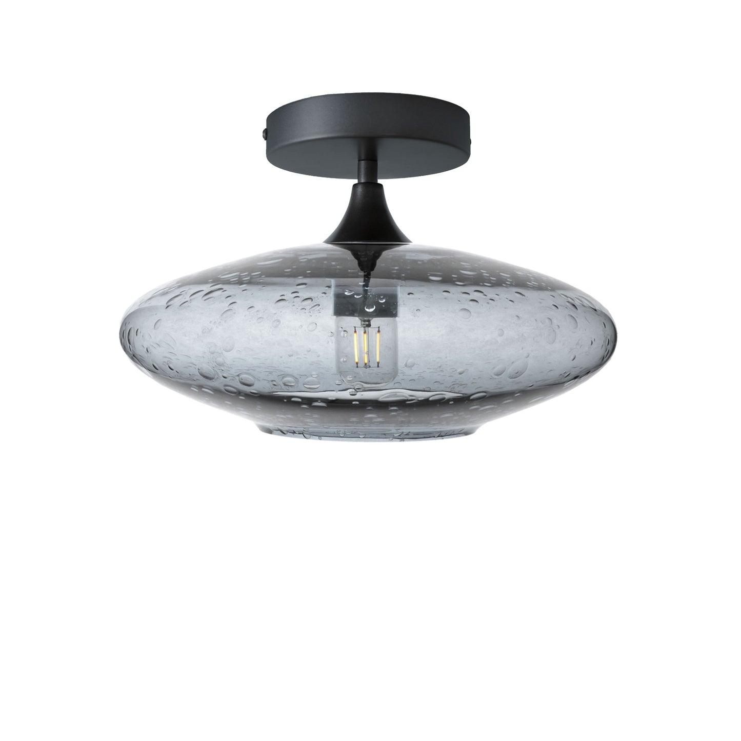 952 Lunar: Semi Flush Light-Glass-Bicycle Glass Co - Hotshop-Slate Gray-Antique Bronze-Bicycle Glass Co