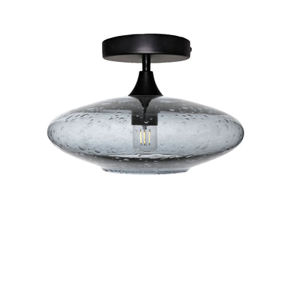 952 Lunar: Semi Flush Light-Glass-Bicycle Glass Co - Hotshop-Slate Gray-Matte Black-Bicycle Glass Co