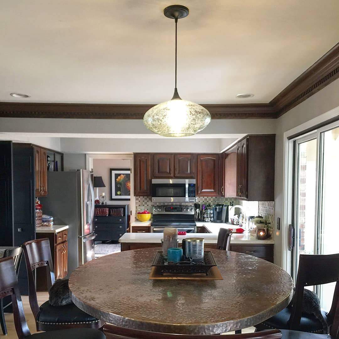 Lunar Single Pendant: Form No. 952-Pendant Lights-Bicycle Glass Co-Steel Blue-Bicycle Glass Co