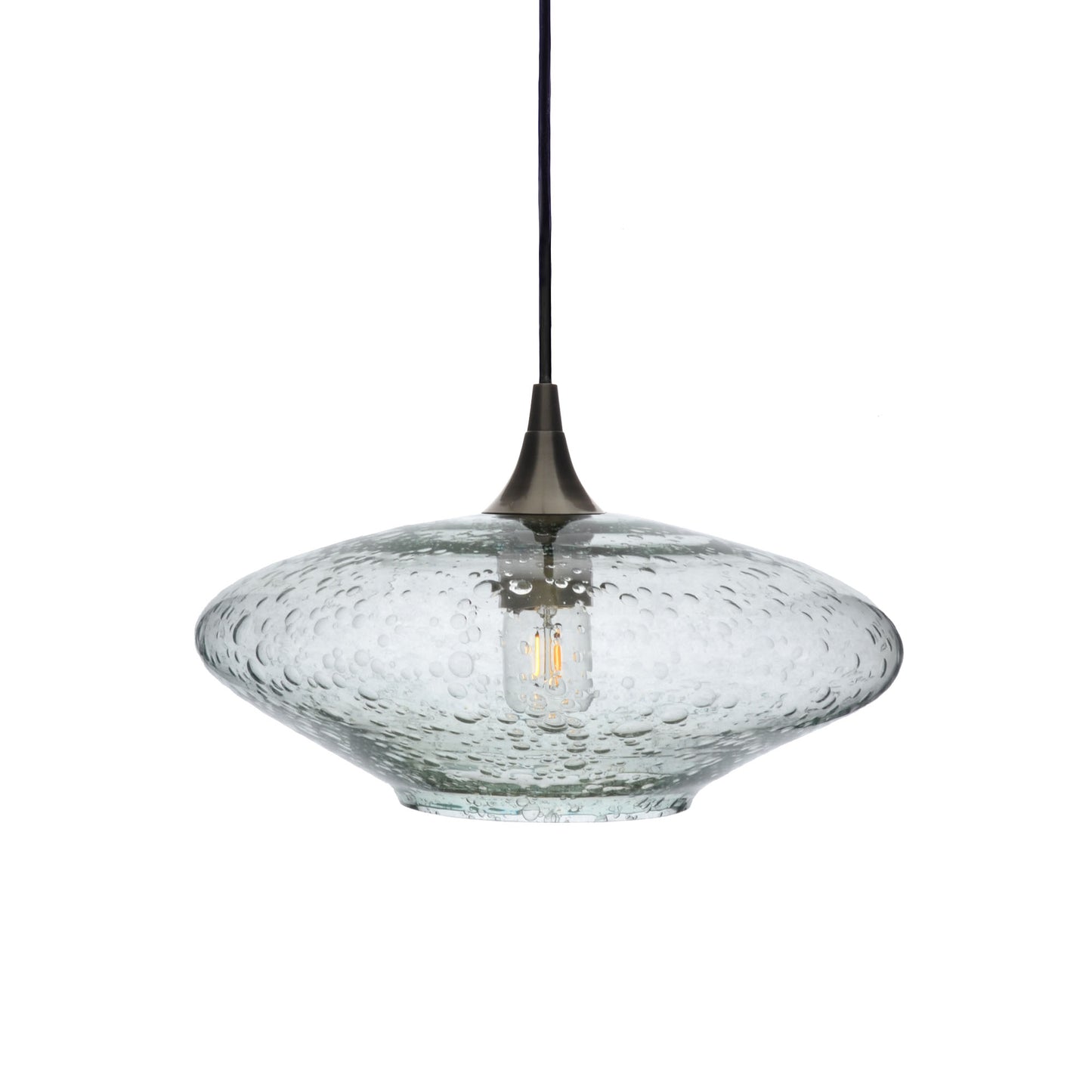 952 Lunar: Single Pendant Light-Glass-Bicycle Glass Co - Hotshop-Eco Clear-Antique Bronze-Bicycle Glass Co