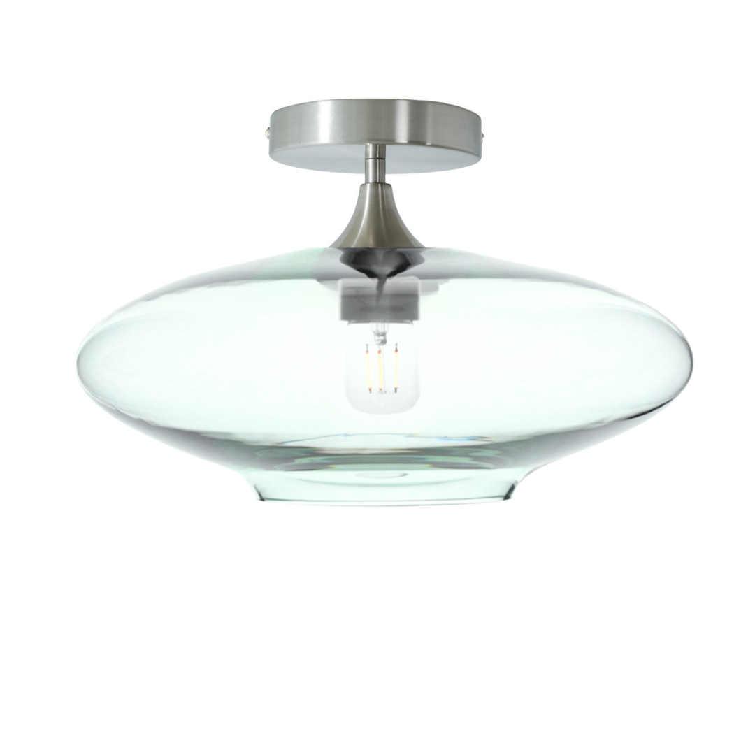 952 Semi-Flush-Bicycle Glass Co - Hotshop-Lucent-Eco Clear-Brushed Nickel-Bicycle Glass Co