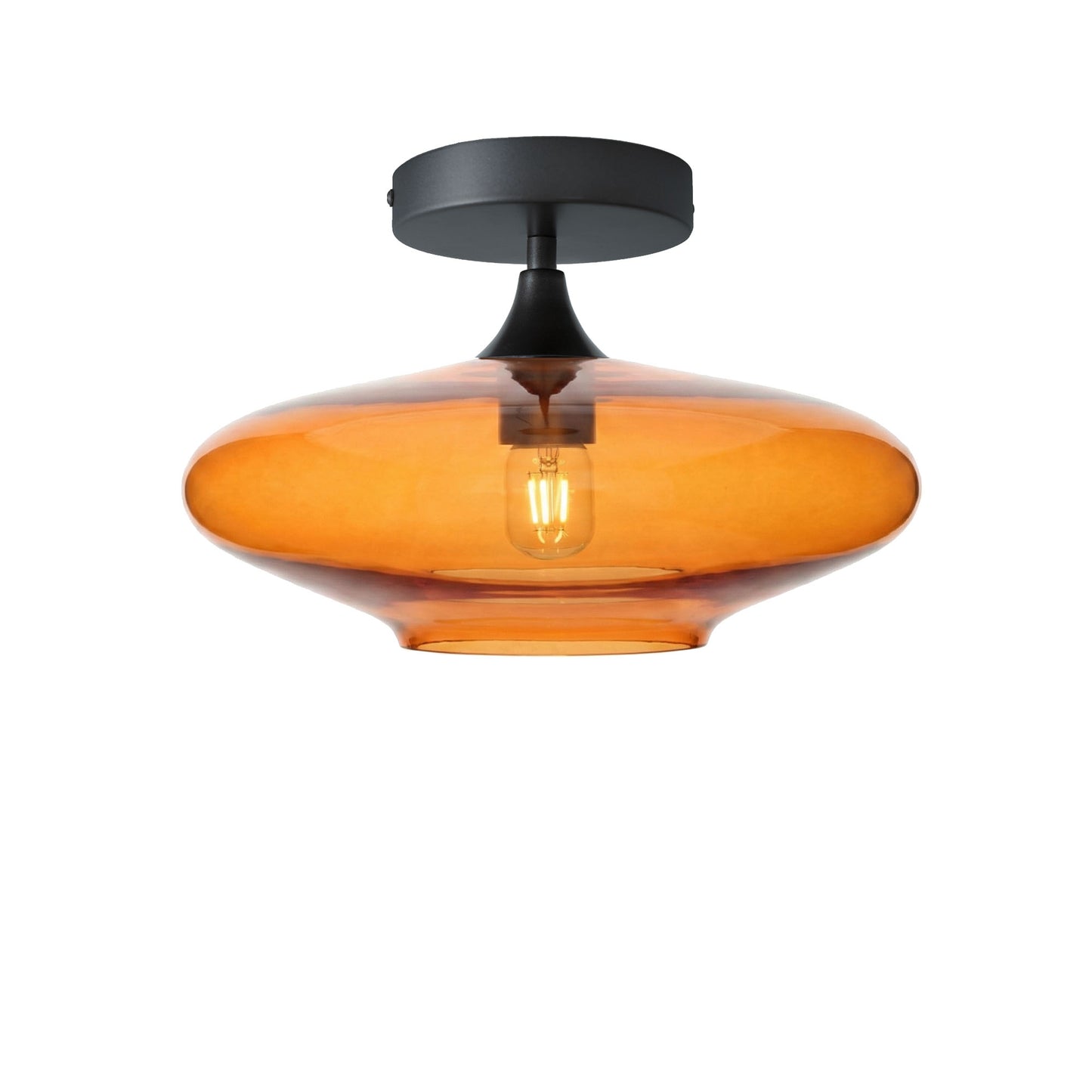 952 Semi-Flush Light-Bicycle Glass Co - Hotshop-Lucent-Golden Amber-Antique Bronze-Bicycle Glass Co