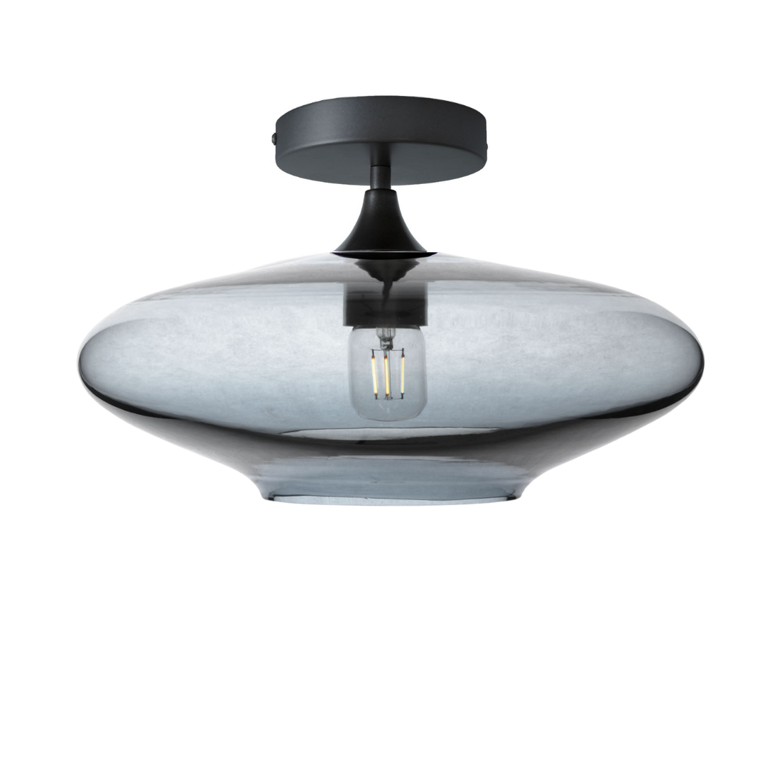 952 Semi-Flush-Bicycle Glass Co - Hotshop-Lucent-Slate Gray-Matte Black-Bicycle Glass Co