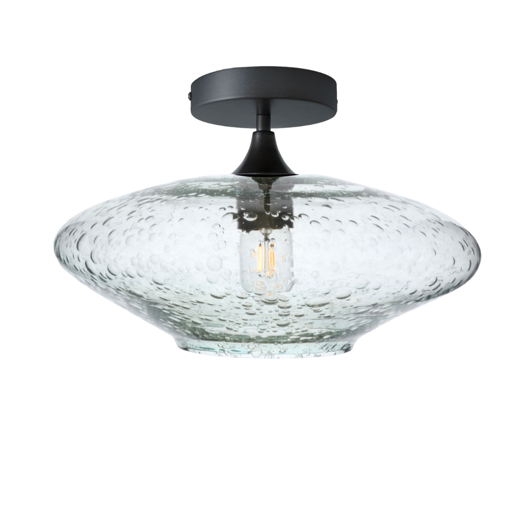 952 Semi-Flush-Bicycle Glass Co - Hotshop-Lunar-Eco Clear-Matte Black-Bicycle Glass Co