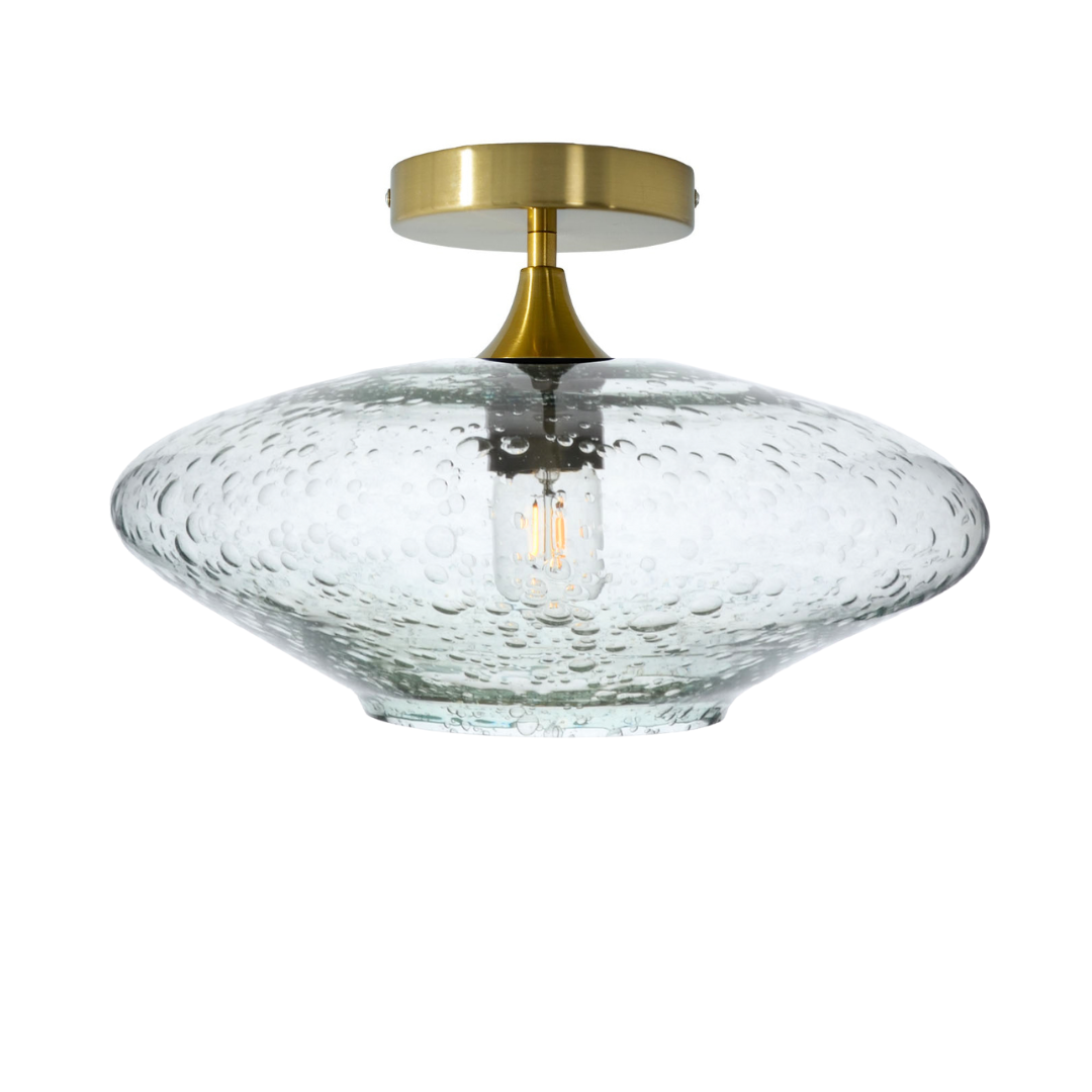 952 Semi-Flush-Bicycle Glass Co - Hotshop-Lunar-Eco Clear-Polished Brass-Bicycle Glass Co