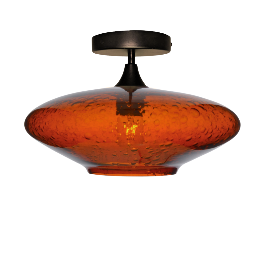 952 Semi-Flush-Bicycle Glass Co - Hotshop-Lunar-Golden Amber-Antique Bronze-Bicycle Glass Co