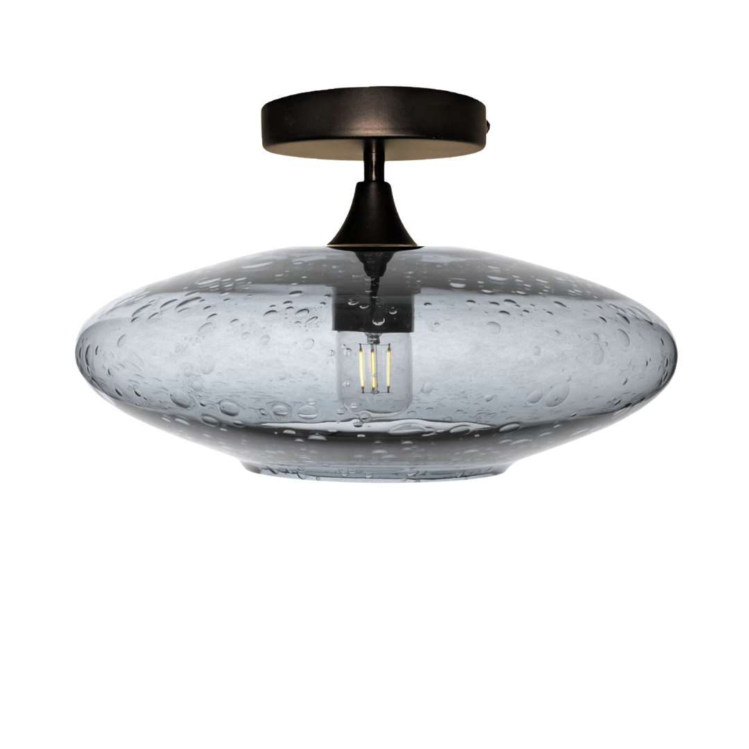 952 Semi-Flush-Bicycle Glass Co - Hotshop-Lunar-Slate Gray-Antique Bronze-Bicycle Glass Co