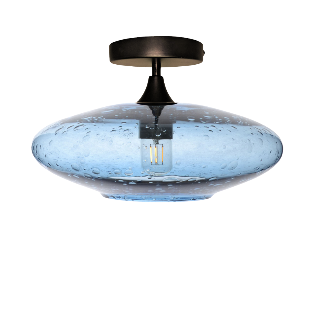 952 Semi-Flush-Bicycle Glass Co - Hotshop-Lunar-Steel Blue-Antique Bronze-Bicycle Glass Co