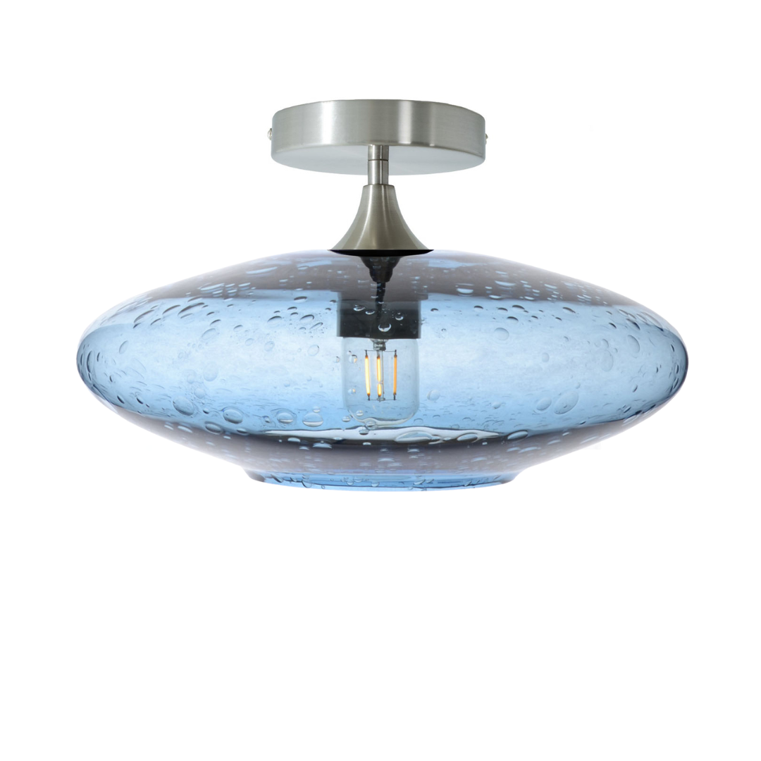 952 Semi-Flush-Bicycle Glass Co - Hotshop-Lunar-Steel Blue-Brushed Nickel-Bicycle Glass Co