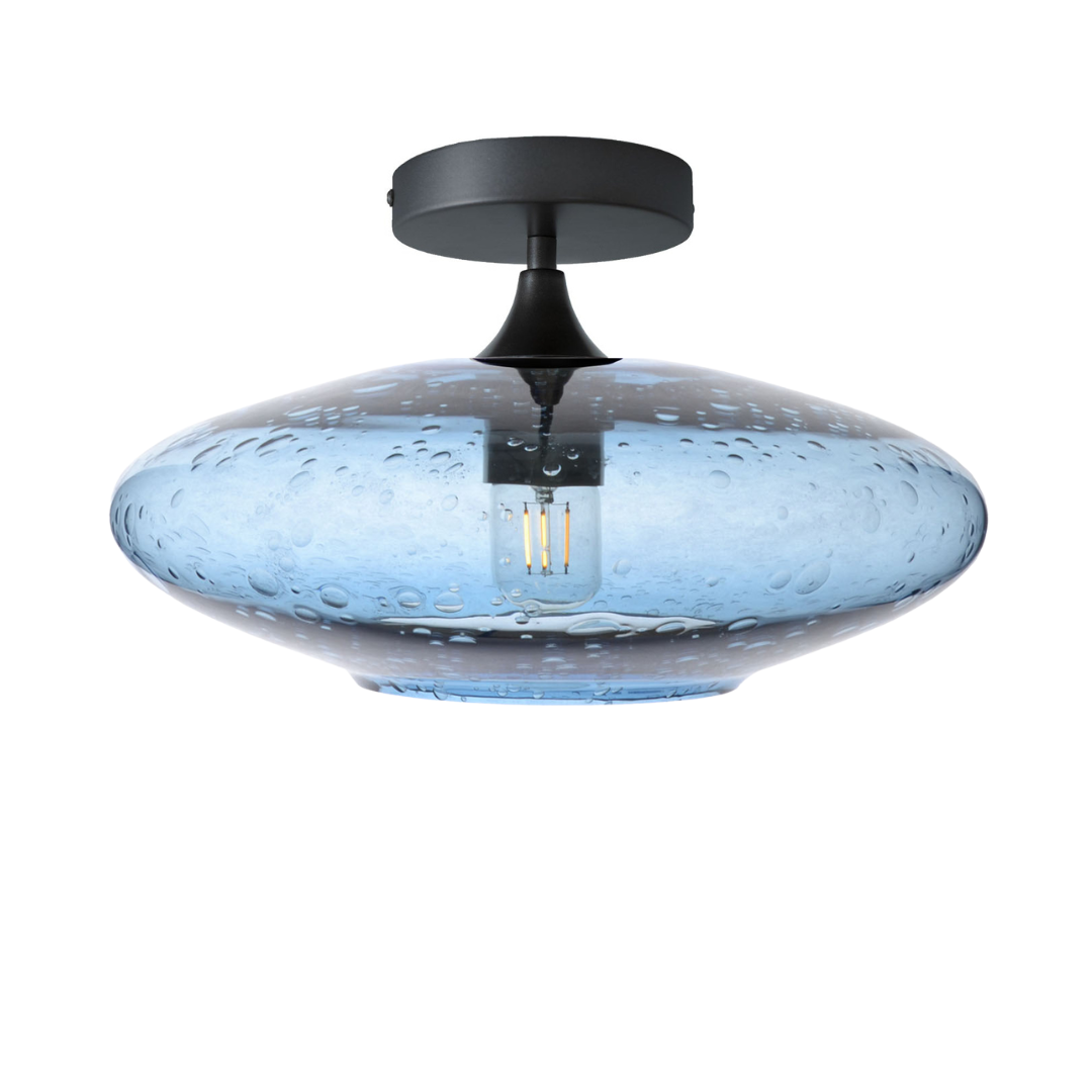 952 Semi-Flush-Bicycle Glass Co - Hotshop-Lunar-Steel Blue-Matte Black-Bicycle Glass Co